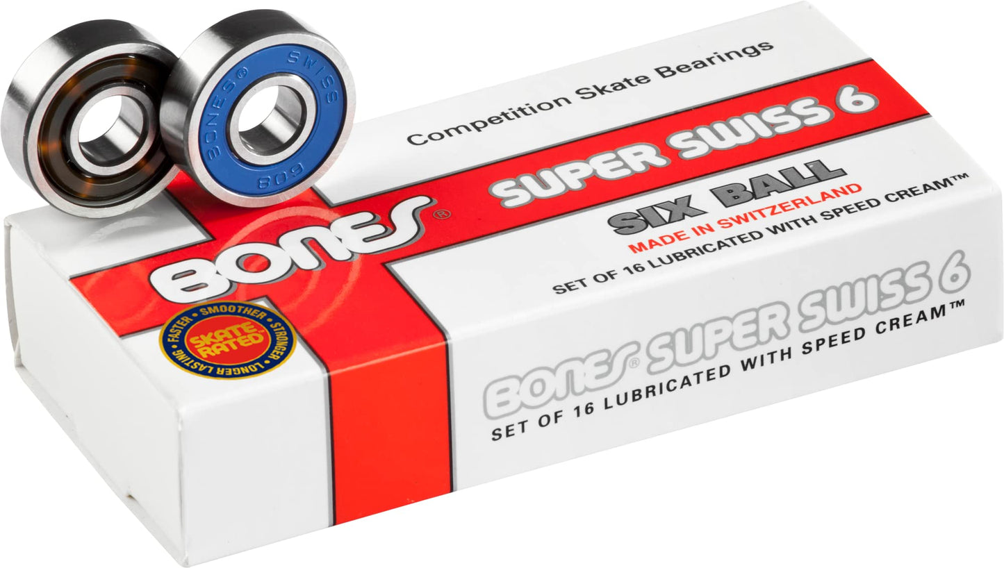 Bones Super Swiss 6 Bearings 8mm 16-Pack