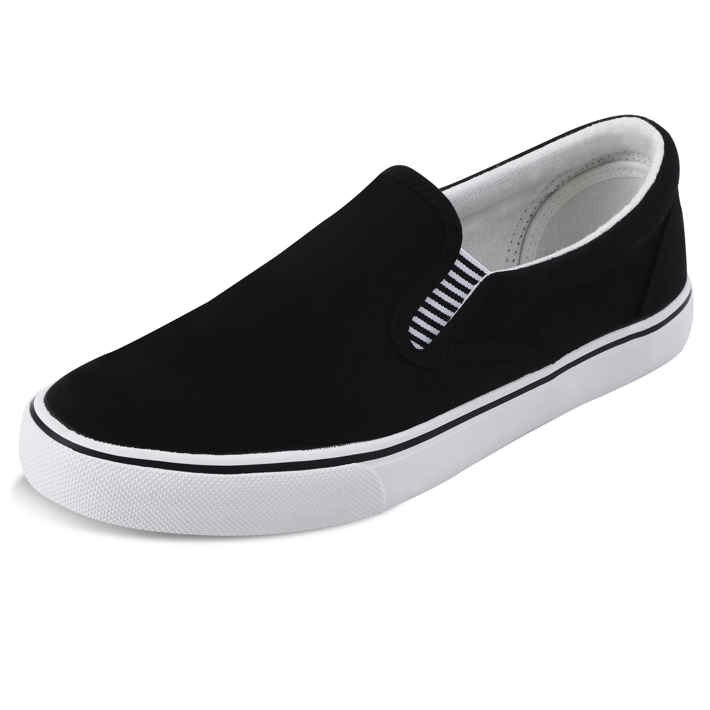 Men's Classic Black Canvas Shoes Slip-On Sneakers