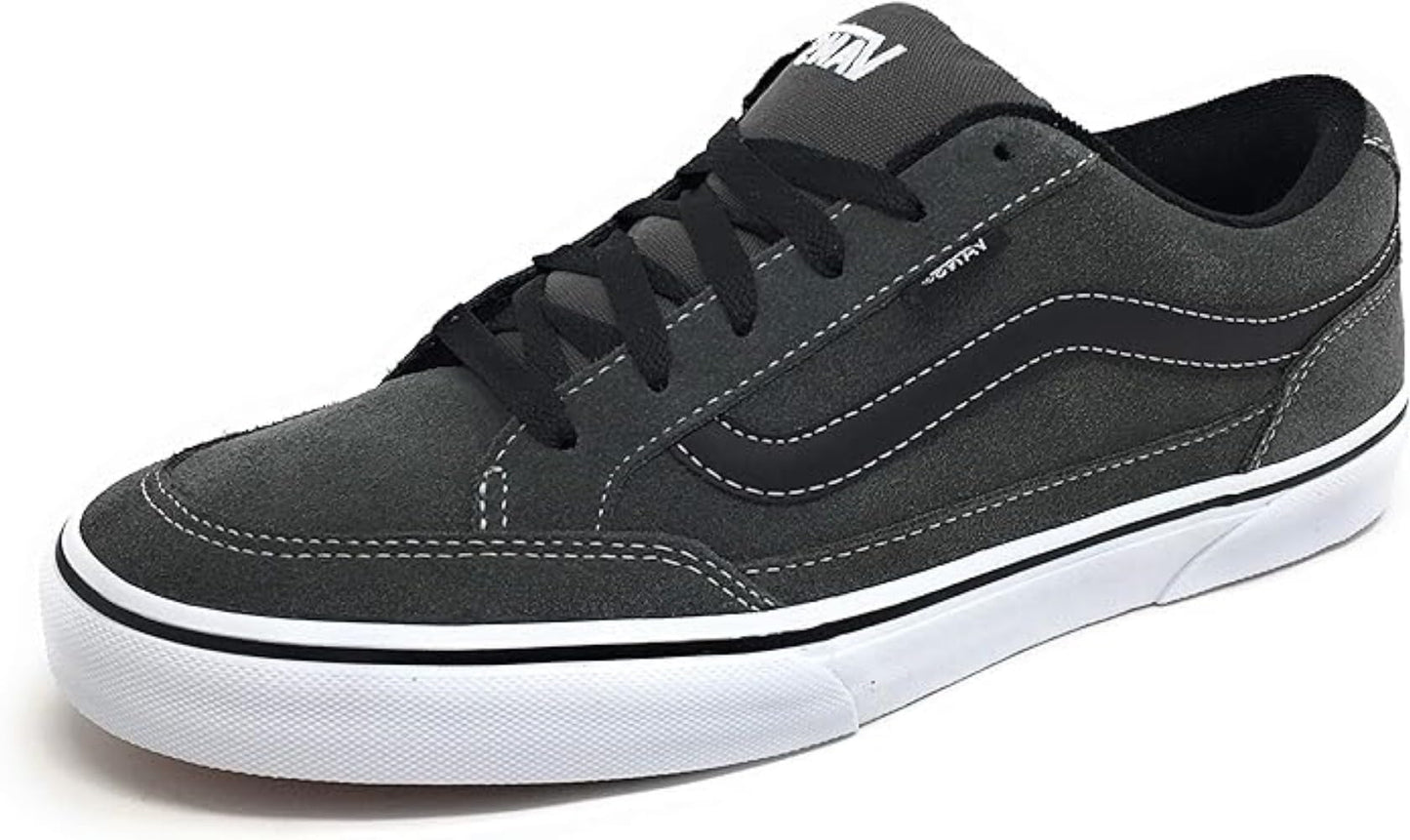 Vans Men's Classic Skate Shoes with a Touch (13, Charcoal White / Black)