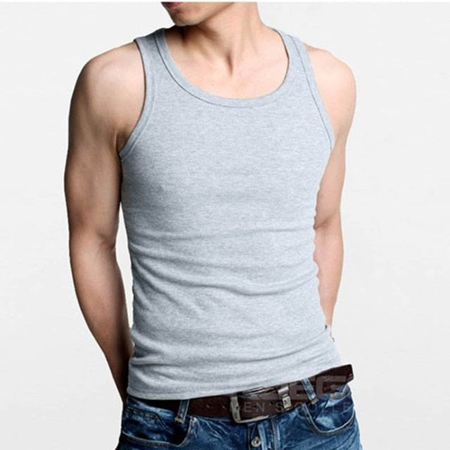 Men's Breathable Polyester Gym Tank Top for Training