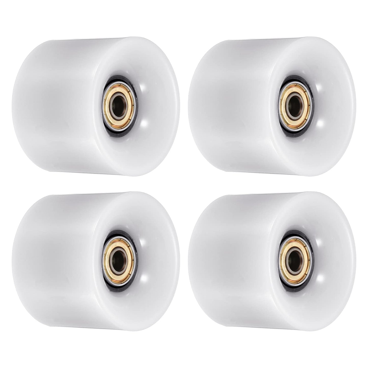 PATIKIL 60mm Longboard Wheels with Bearings ABEC-11 4-Pack Street Wheels for Cruiser Skateboards, 80A, Golden / White