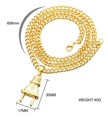 Titanium Electric Plug Skateboard Necklace (Gold, Silver, or Black)