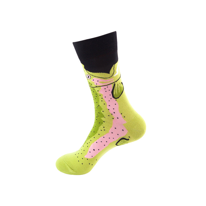 Colorful High-Cut Floral Socks for Skateboarding