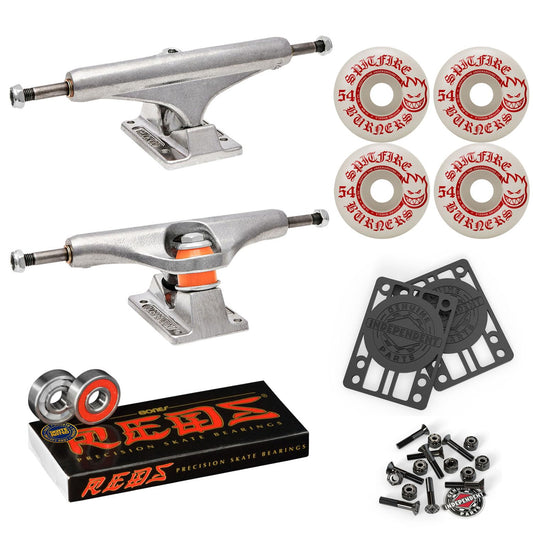 Independent Skateboard Trucks, 139 Mid + 54mm Spitfire Burners Wheels, Bones Bearings