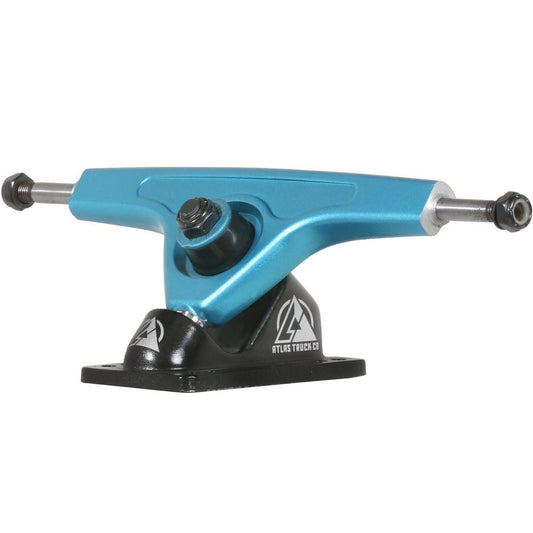 Atlas Truck Co. Kingpin Ultralight Longboard Trucks, 180mm, 48-Degree, 8mm Reverse, Blue Steel / Black (Set of 2)