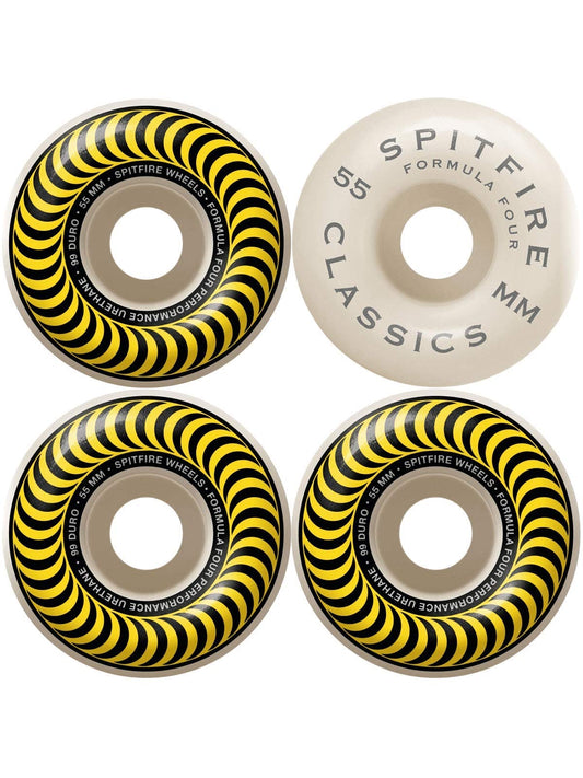 Spitfire F4 99 Classics Skateboard Wheels (55mm, Yellow)
