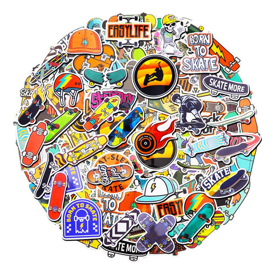 100-Pack Skateboard Stickers, Decorations