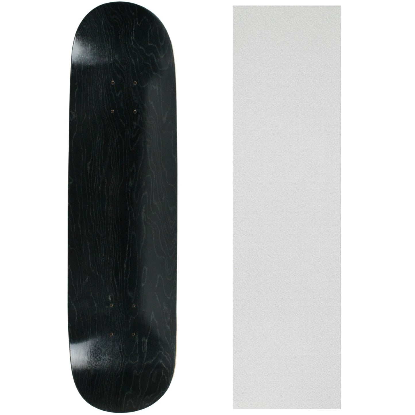 Moose Skateboard Deck Blank Stained Black 8.25" With Clear Grip