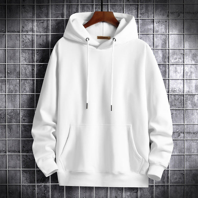 Velvet Thick Cotton Men's Hoodie, Casual Streetwear