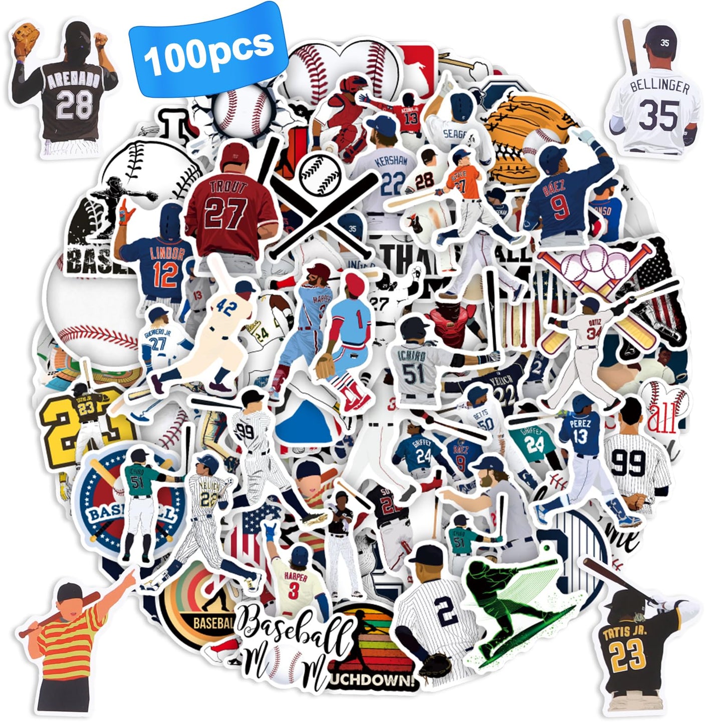JOFONY 100-Piece Skateboard Stickers, Vinyl Waterproof Decals