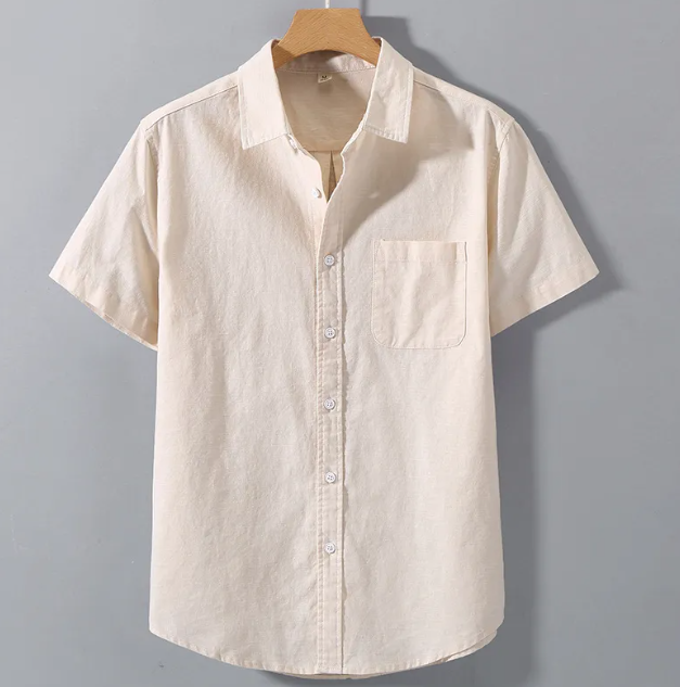 Men's Linen Lapel Shirt
