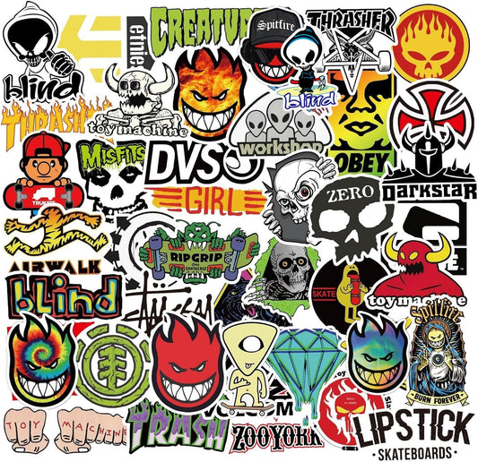Skateboard Stickers, 100-Piece Pack