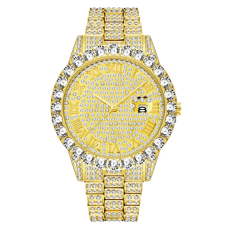 Luxury Waterproof Faux Diamond Men's Watch