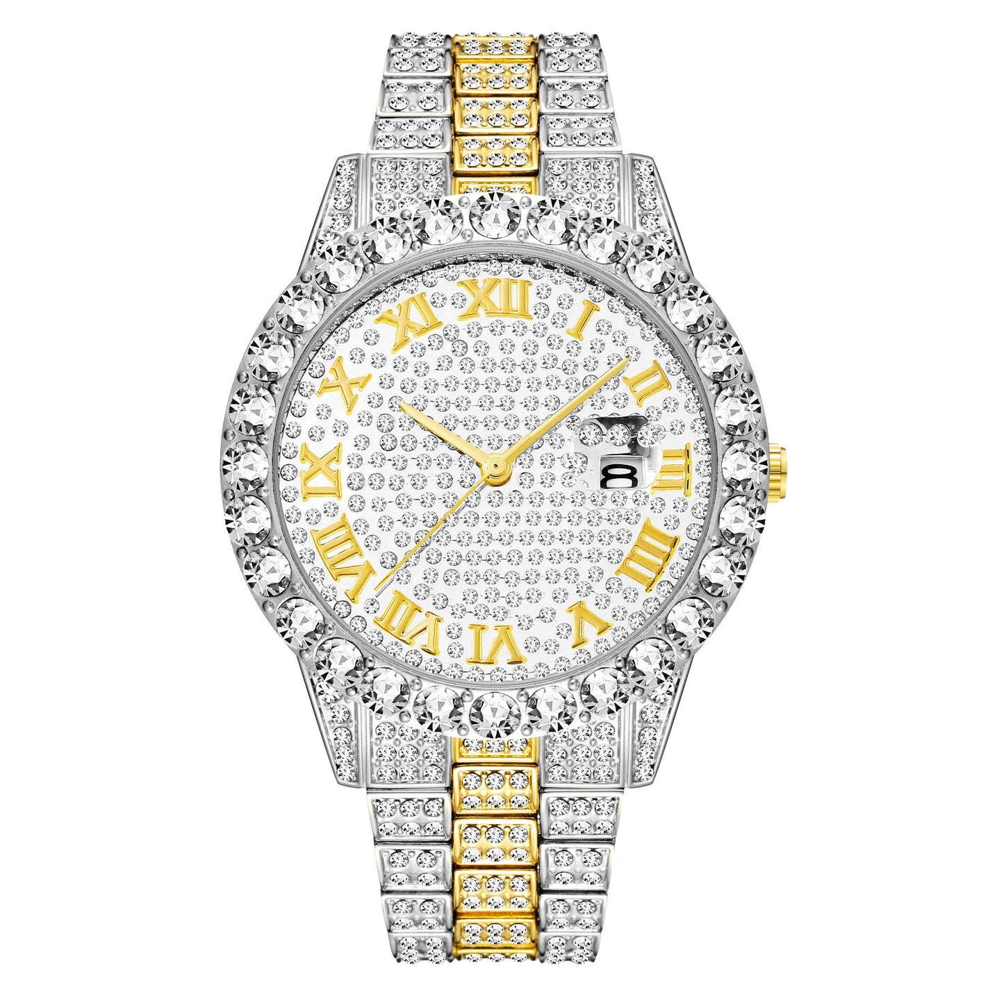 Luxury Waterproof Faux Diamond Men's Watch