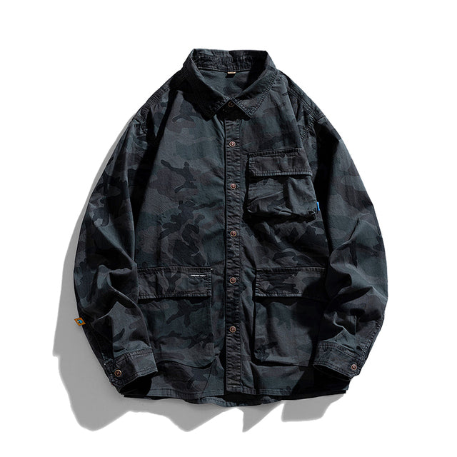 High-Quality Men's Camouflage Cargo Shirt for Outdoors