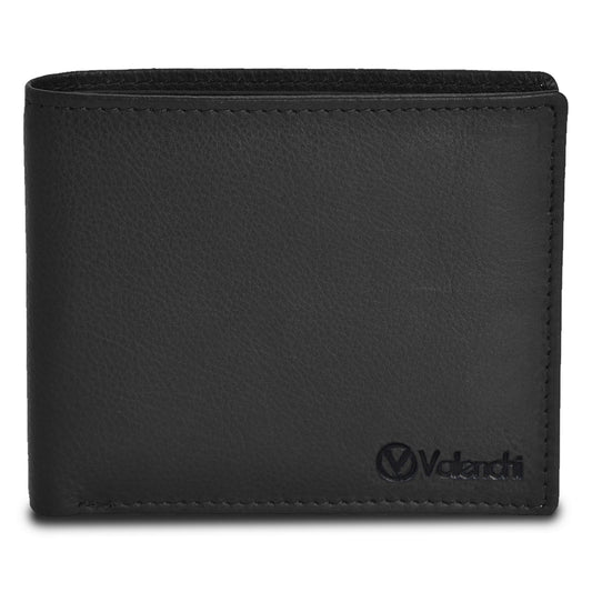 VALENCHI Black Leather Wallet For Men, RFID Blocking