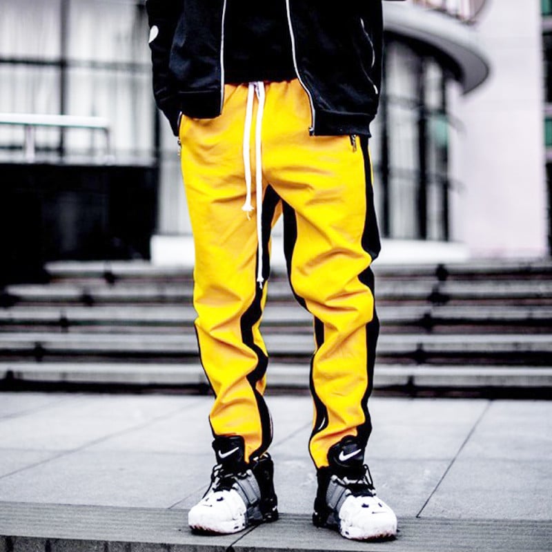 Trendy Men's Fitness Pants with Zipper Pockets