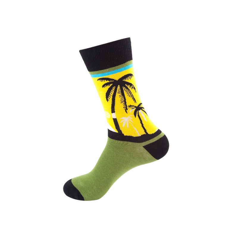 Colorful High-Cut Floral Socks for Skateboarding