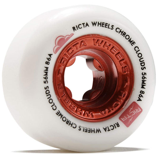 Ricta 56mm Chrome Clouds Red 86A Skate Wheels