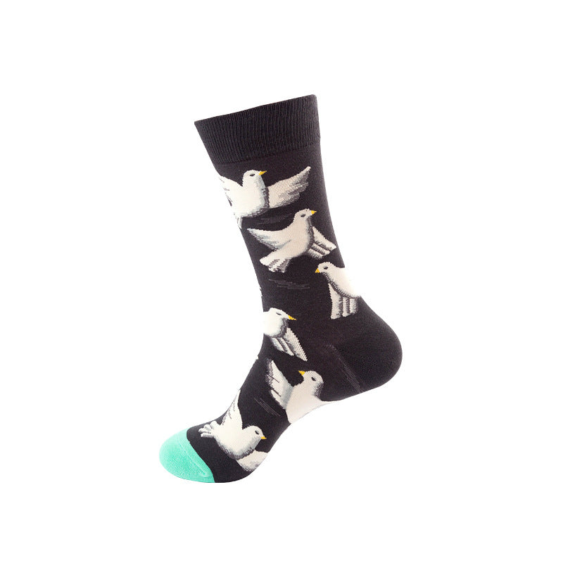 Colorful High-Cut Floral Socks for Skateboarding
