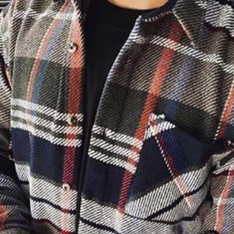 Men's Plaid Long-Sleeved Shirt