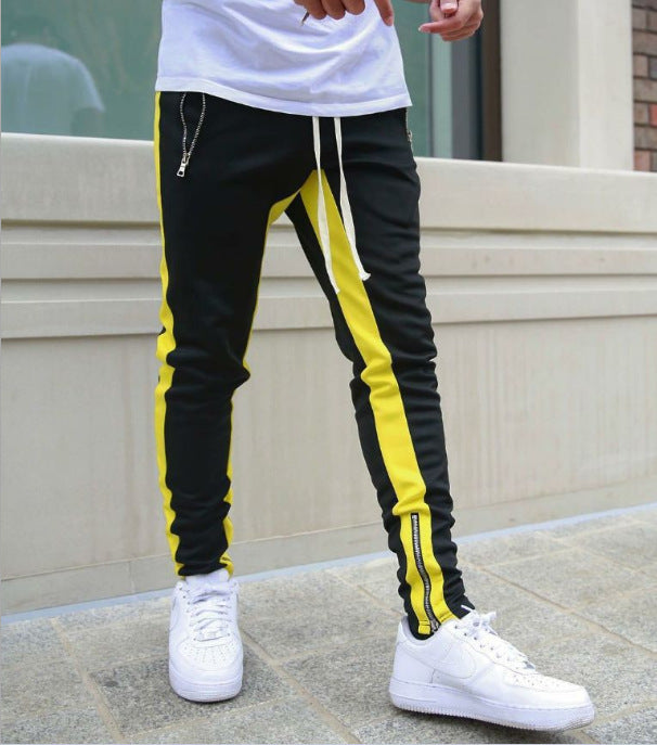 Large Men's Zip-Up Sports Pants