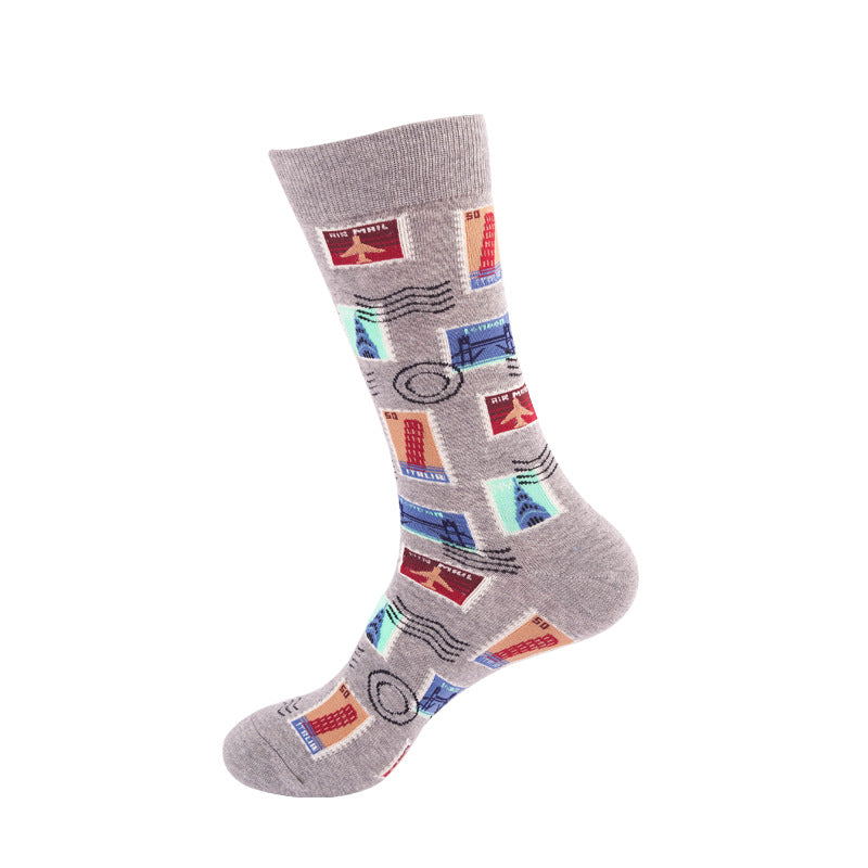 Colorful High-Cut Floral Socks for Skateboarding