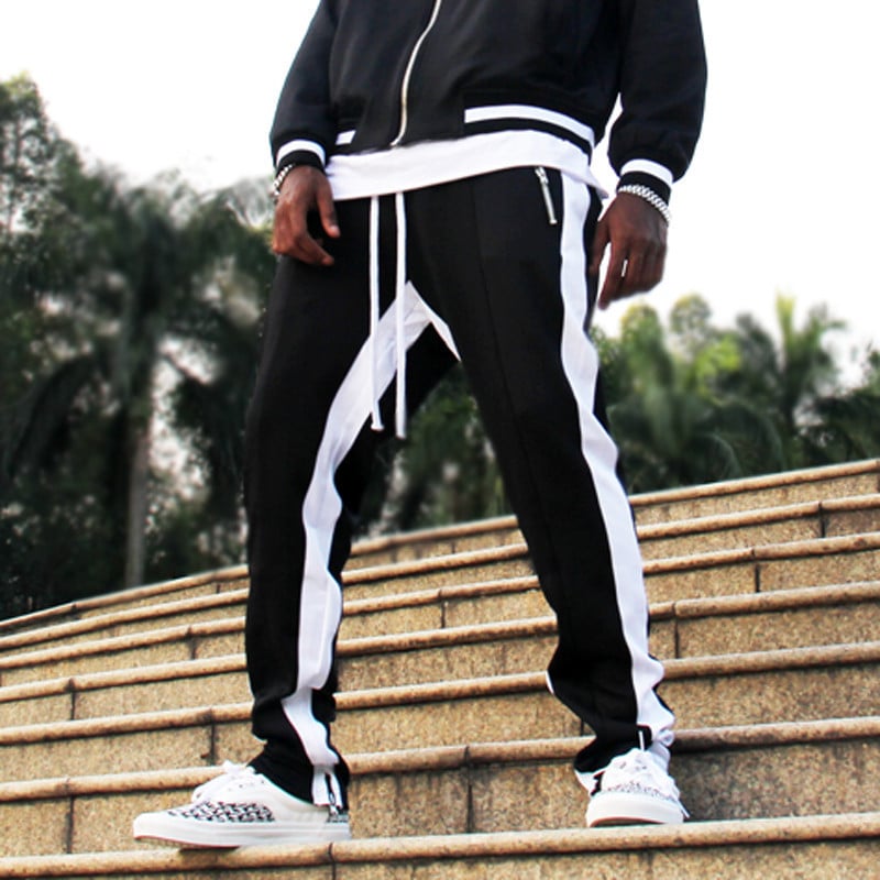 Trendy Men's Fitness Pants with Zipper Pockets