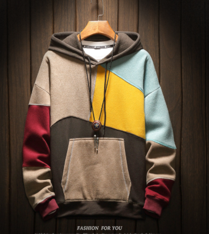 Men's Colorblock Fleece Hoodie Sweatshirt