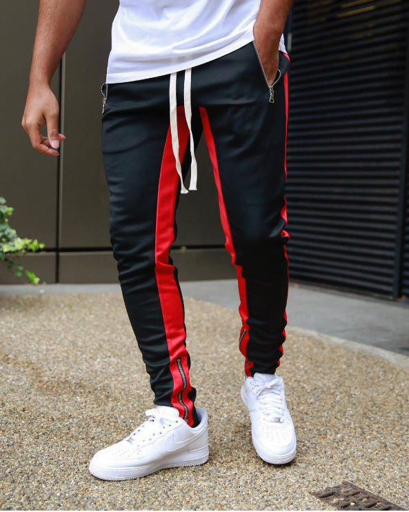 Large Men's Zip-Up Sports Pants