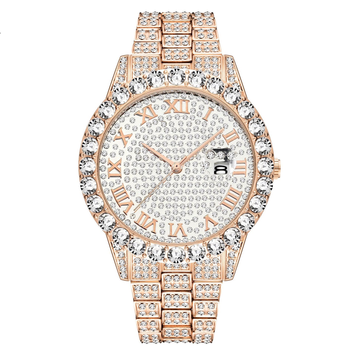 Luxury Waterproof Faux Diamond Men's Watch