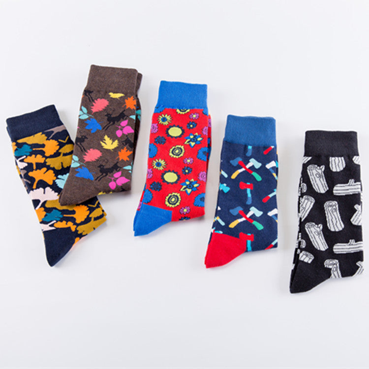 Forest Series Men's Skateboard Socks - Ginkgo Design