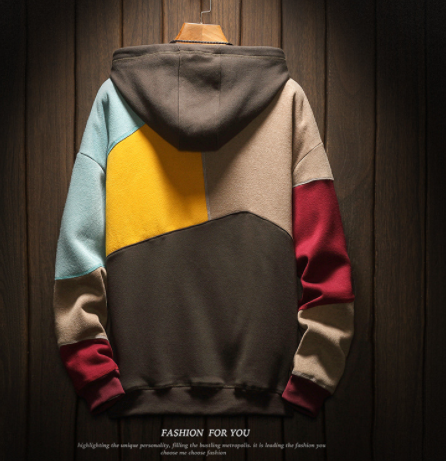 Men's Colorblock Fleece Hoodie Sweatshirt