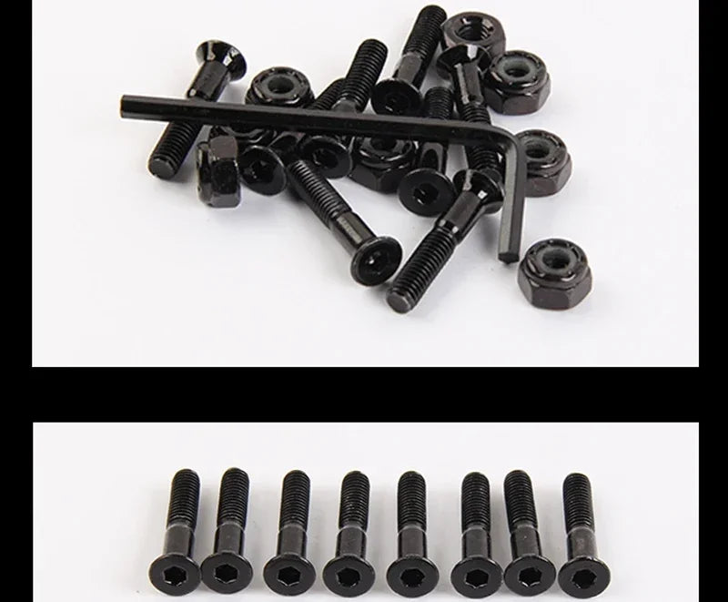 Skateboard Trucks Screws, Mounting Bolts, Anti-Rust, Durable (M5 x 25 / 29 / 32 / 38 / 44 / 50mm)