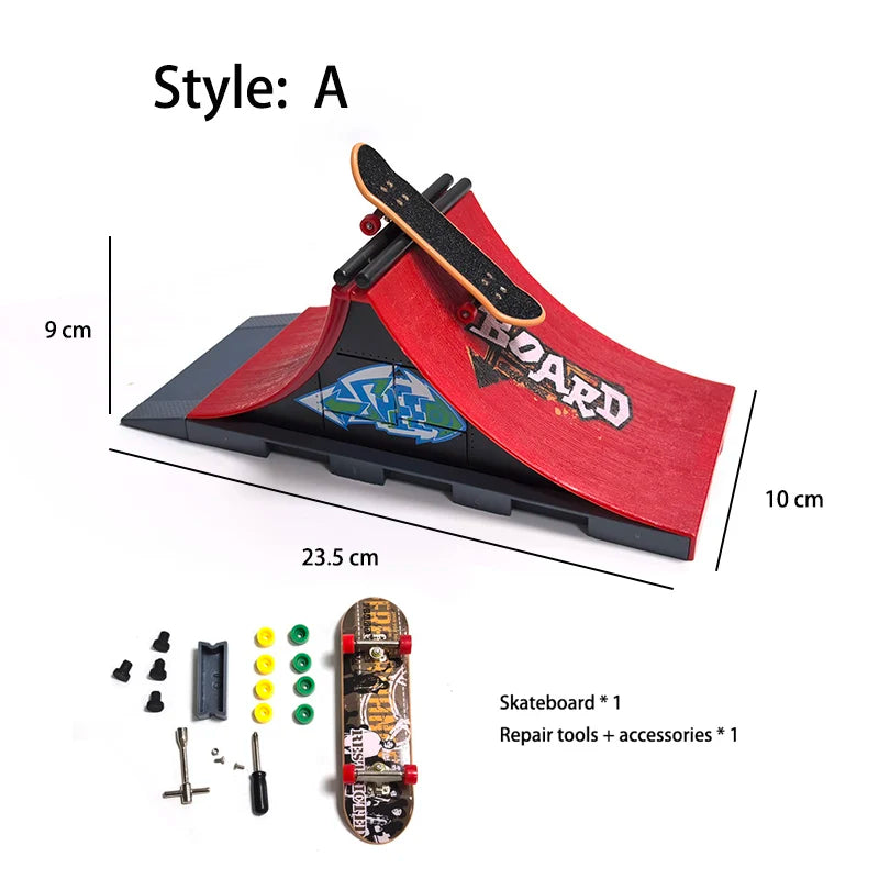 DIY Finger Skateboard Scene Venue Combination Sets Skate Park Ramp Parts Professional Tech Deck Novelty Toys Gift For Kids Child
