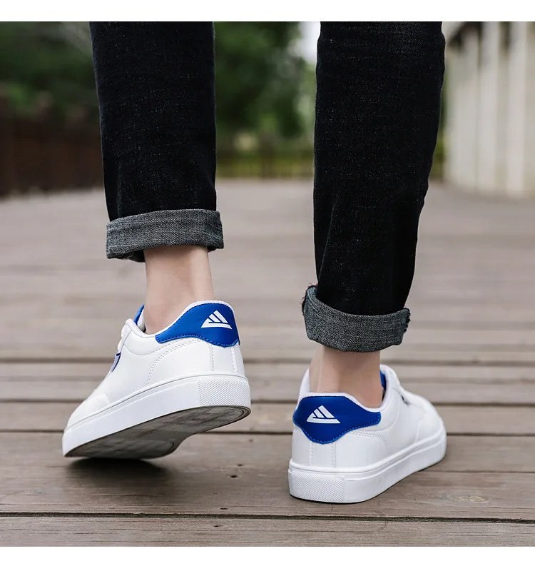 Men's Casual White Skateboarding Shoes, Breathable