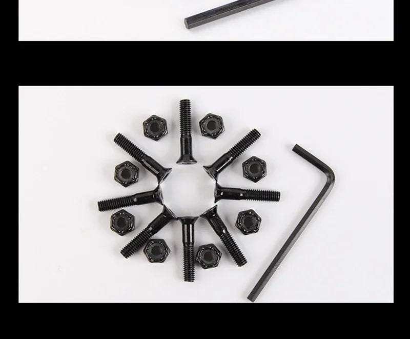 Skateboard Trucks Screws, Mounting Bolts, Anti-Rust, Durable (M5 x 25 / 29 / 32 / 38 / 44 / 50mm)