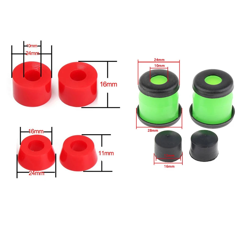 1 Set Skateboard Truck Rebuild Kit Bushing With Washers, Pivot Cups, and Shock Absorber (5-Inch)
