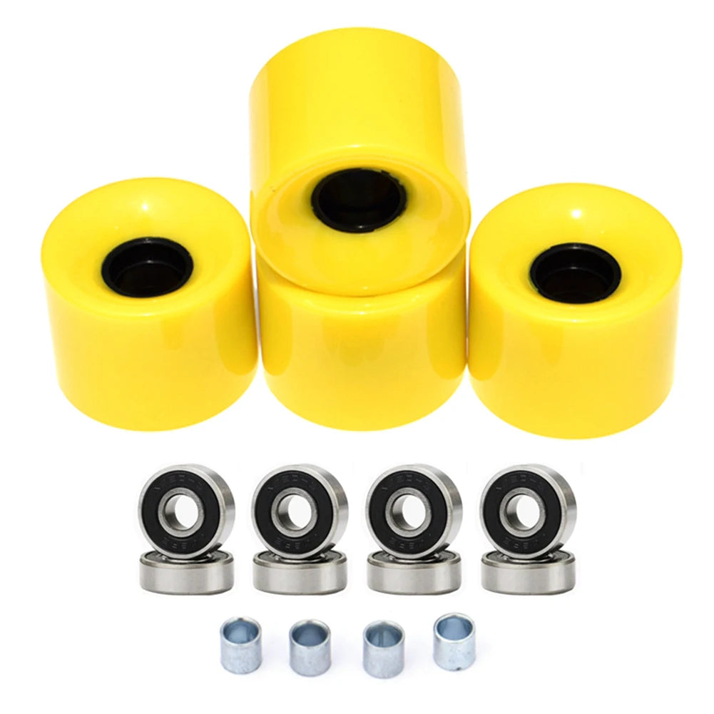 Skateboard Wheel Upgrade: 60 x 45mm Longboard Wheel Set, ABEC-9 Bearings And Spacers