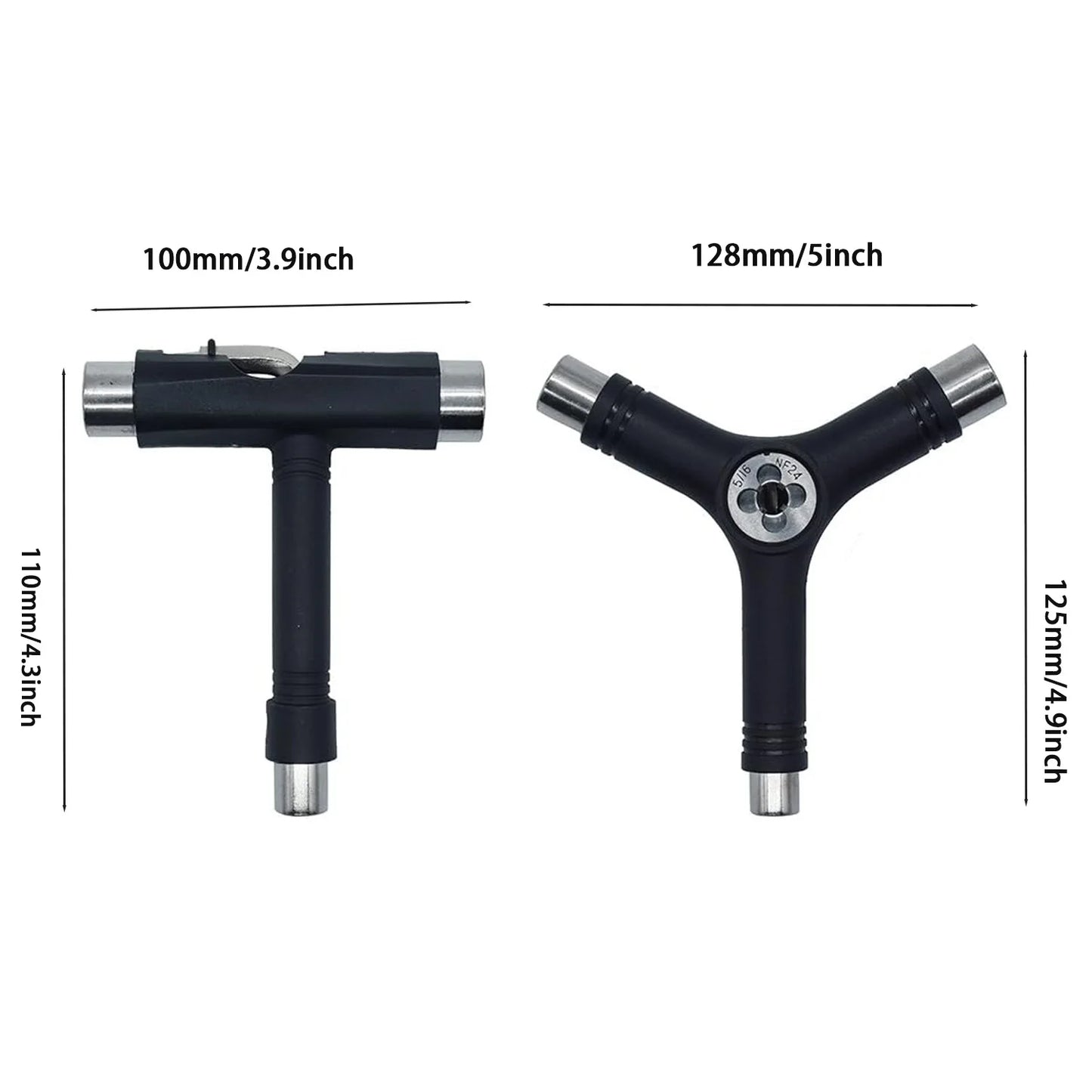 2-Pack All-in-One Multifunctional Portable T-Tool and Y-Tool for Skateboard Tools Set