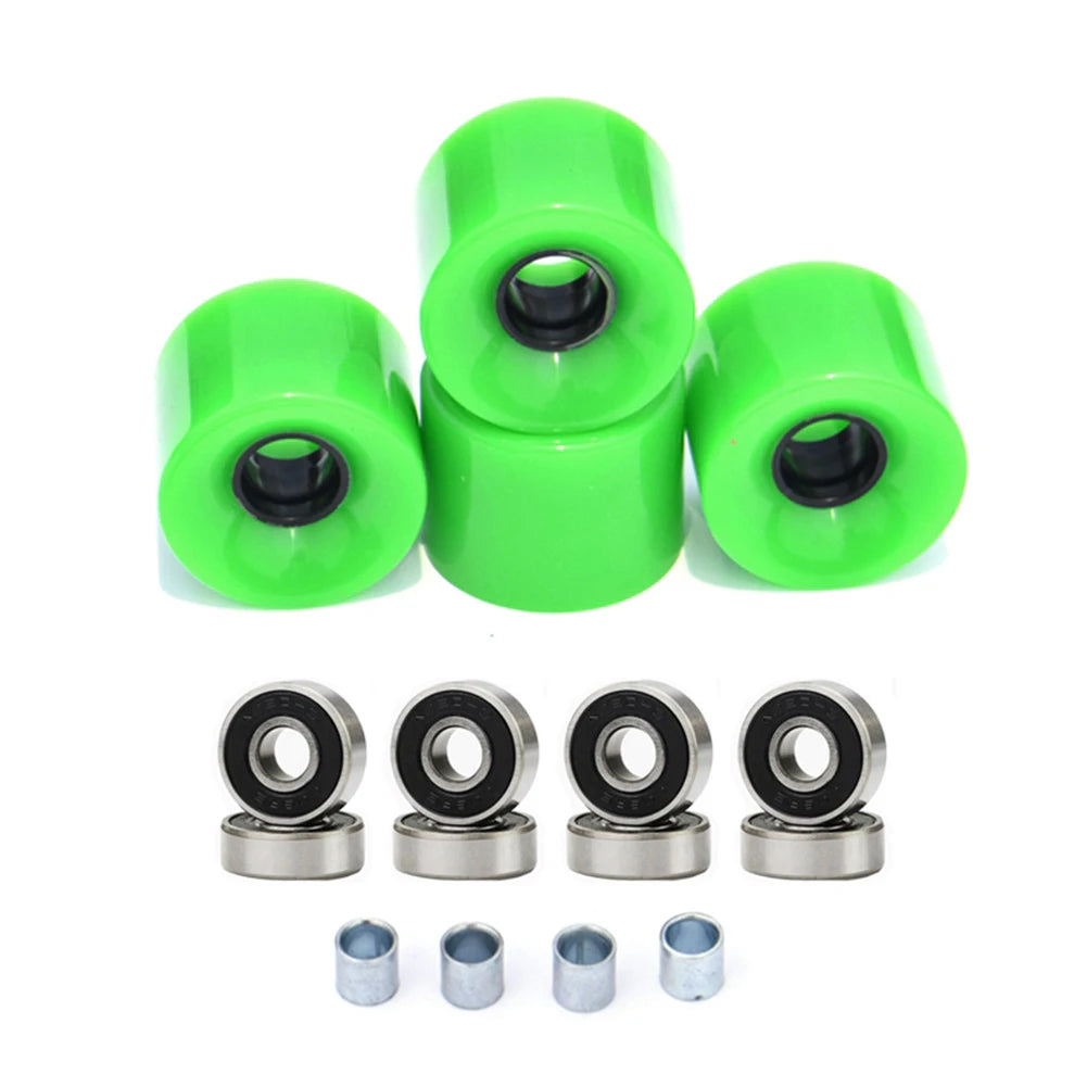 Skateboard Wheel Upgrade: 60 x 45mm Longboard Wheel Set, ABEC-9 Bearings And Spacers