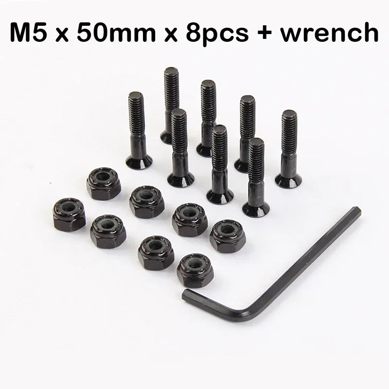 Skateboard Trucks Screws, Mounting Bolts, Anti-Rust, Durable (M5 x 25 / 29 / 32 / 38 / 44 / 50mm)