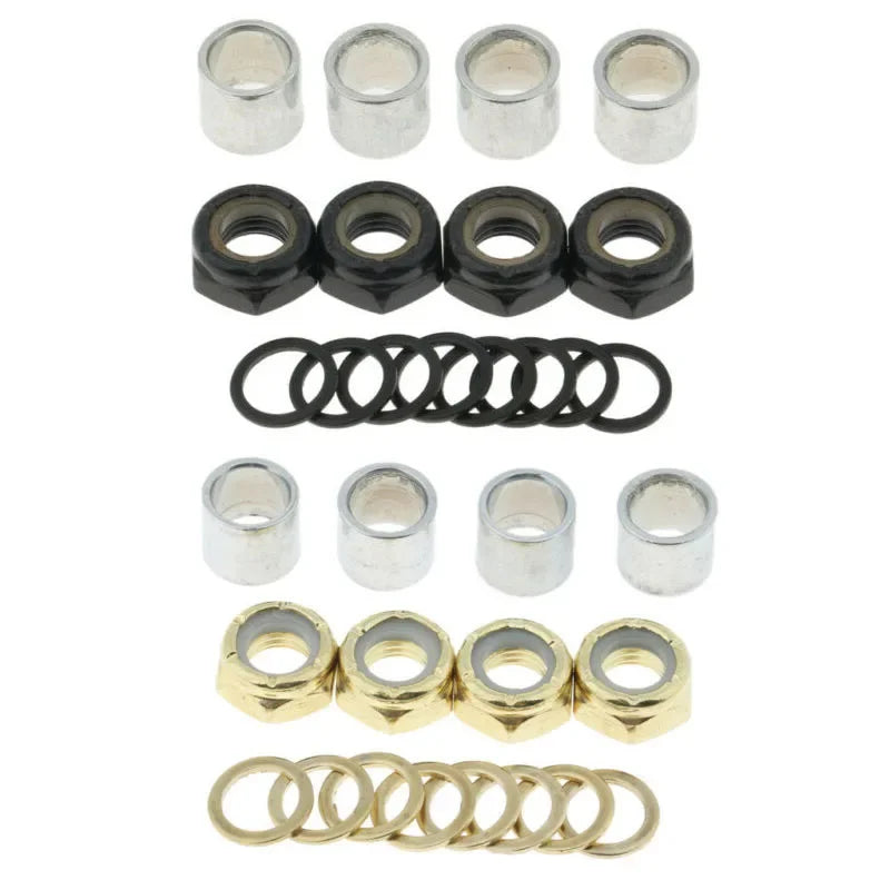 16-Piece Longboard Bearing Spacers Washers Hardware Screws Mounting Bolts Set