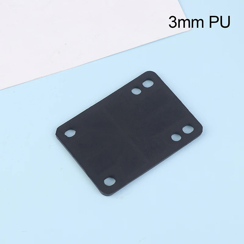 1-Piece Black PU Longboard Skateboard Riser Pads for Truck Mounting