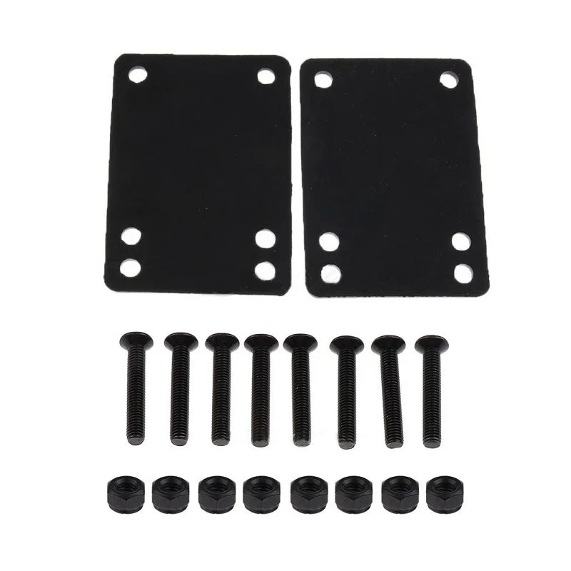 Skateboard Riser Pads Set, 3mm PU Rubber Gasket with 29mm Bolts Longboard Deck Shock Absorption Truck Bracket