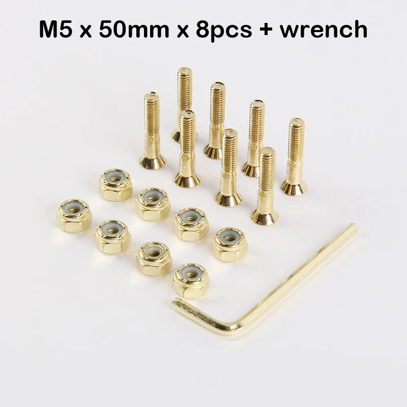 Skateboard Trucks Screws, Mounting Bolts, Anti-Rust, Durable (M5 x 25 / 29 / 32 / 38 / 44 / 50mm)