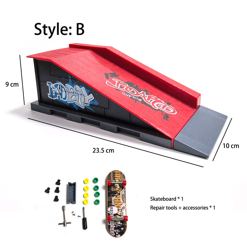 DIY Finger Skateboard Scene Venue Combination Sets Skate Park Ramp Parts Professional Tech Deck Novelty Toys Gift For Kids Child
