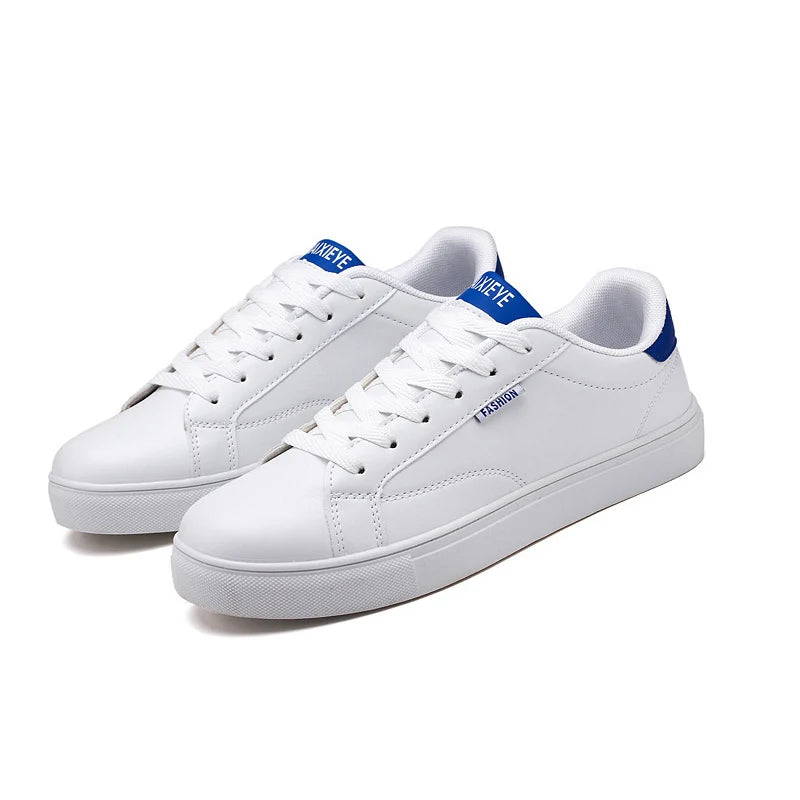 Men's Casual White Skateboarding Shoes, Breathable
