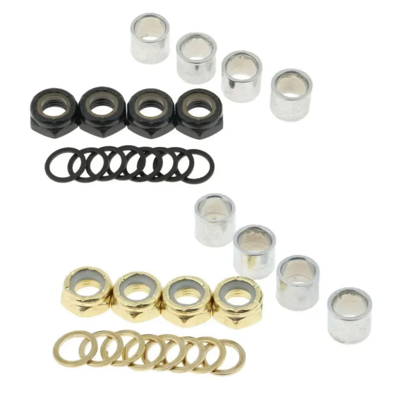16-Piece Longboard Bearing Spacers Washers Hardware Screws Mounting Bolts Set