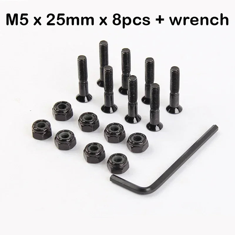 Skateboard Trucks Screws, Mounting Bolts, Anti-Rust, Durable (M5 x 25 / 29 / 32 / 38 / 44 / 50mm)